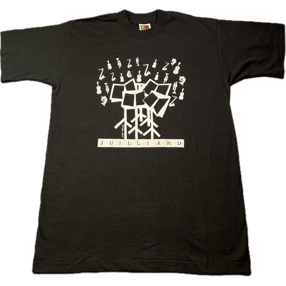 VTG Rare Juilliard School of Music Graphic TShirt Black Mens M Fruit of the Loom